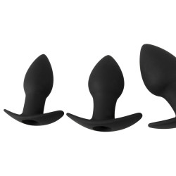 Black Velvets Lot de 3 plugs vibrants Silibutt Noirs